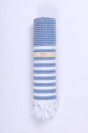 Blue Ultra Soft Bath Towel With White Stripes