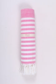 Pink Ultra Soft Bath Towel with White Stripes