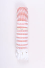 Peach Ultra Soft Bath Towel with White Stripes