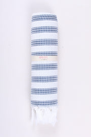 Blue Ultra Soft Bath Towel with White Stripes
