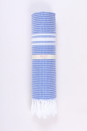 Blue Ultra Soft Bath Towel with White Stripes