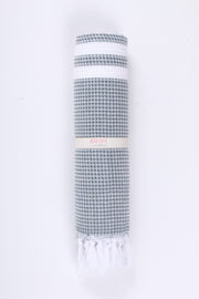 Iron Gray Ultra Soft Bath Towel with White Stripes