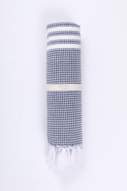 Iron Gray Ultra Soft Bath Towel with White Stripes