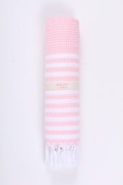 Peach Ultra Soft Bath Towel with White Striped