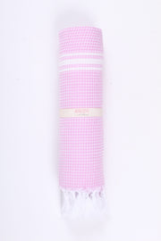 Pink Ultra Soft Bath Towel with White Striped