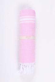 Pink Ultra Soft Bath Towel with White Striped