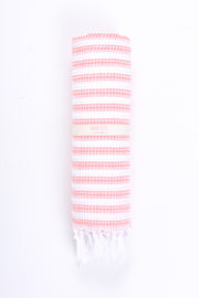 Cerise Pink and White Striped Towel