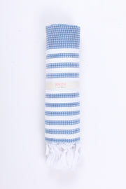 Blue Ultra Soft Bath Towel with White Stripes