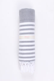 Gray Ultra Soft Bath Towel with White Stripes