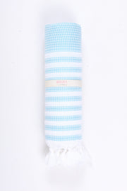 Sky Blue and White Striped Towel