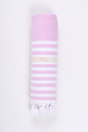 Baby Pink and White Striped Towel