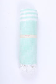 Sea Green Towel with White Striped