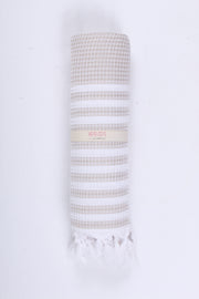 Abalone Gray Towel with White Striped