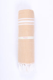 Apricot Orange Towel with White Striped