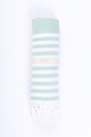Sea Green Towel with White Striped
