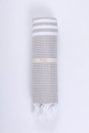 Stone Gray Towel with White Striped