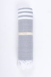 Ash Gray Towel with White Striped