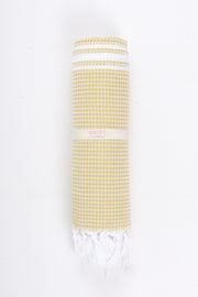 Flaxen Yellow Towel with White Striped