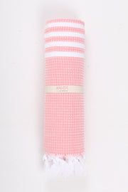 Pink Ultra Soft Bath Towel with White Striped