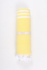 Lemon Yellow Ultra Soft Bath Towel with White Striped