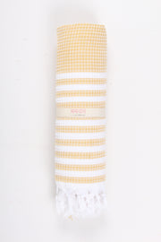 Yellow Ultra Soft Bath Towel with White Striped