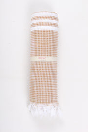 Brown Ultra Soft Bath Towel with White Striped