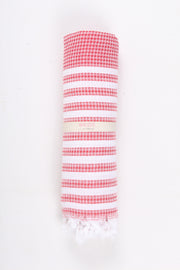 Magenta Ultra Soft Bath Towel with White Striped