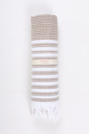 Gray Ultra Soft Bath Towel with White Striped