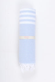 Blue Ultra Soft Bath Towel with White Stripes
