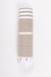 Brown Ultra Soft Bath Towel with White Striped