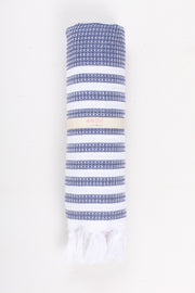 Blue Ultra Soft Bath Towel with White Striped