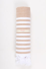 Peach Ultra Soft Bath Towel with White Striped