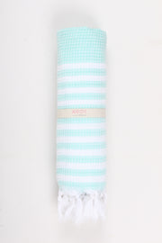 Sea Green Towel with White Striped