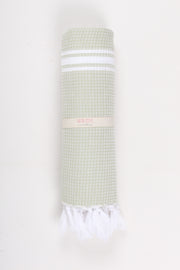 Green Towel with White Striped