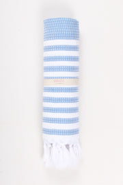 Sky Blue Towel with White Striped
