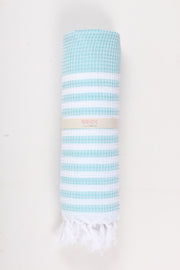 Sea Green Towel with White Striped