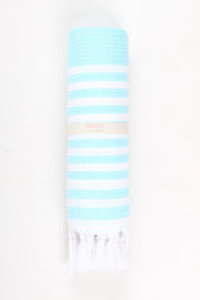 Sky Blue Towel with White Striped