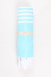Sky Blue Towel with White Striped