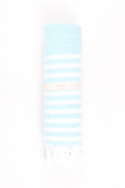 Sky Blue Ultra Soft Bath Towel with White Lining