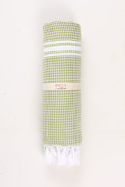 Green Ultra Soft Bath Towel with White Stripes