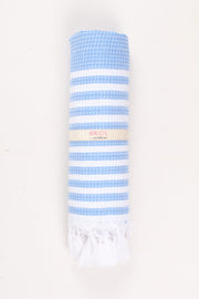 Blue Ultra Soft Bath Towel with White Stripes