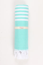 Mint Green Ultra Soft Bath Towel with White Stripes