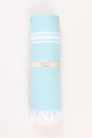 Sea Green Ultra Soft Bath Towel with White Stripes