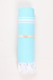 Sky Blue Ultra Soft Bath Towel with White Stripes