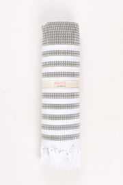 Gray Ultra Soft Bath Towel with White Stripes