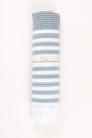 Charcoal Grey Ultra Soft Bath Towel with White Stripes