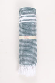 Charcoal Grey Ultra Soft Bath Towel with White Stripes