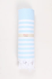 Sky Blue Ultra Soft Bath Towel with White Lining