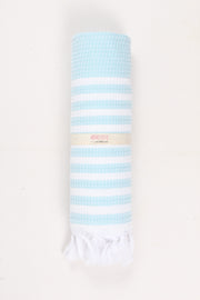 Sky Blue Ultra Soft Bath Towel with White Lining