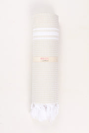 Cream Ultra Soft Bath Towel with White Lining